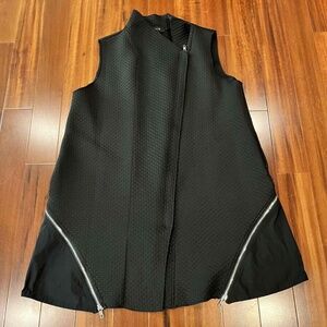 JASON Black Vest Sleeveless Asymmetric Zipper Scuba Neoprene Streetwear Modern M